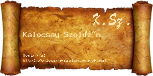 Kalocsay Szolón névjegykártya